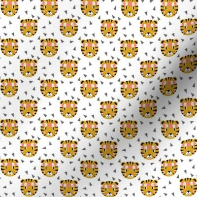 tiger flower crown fabric small scale mini print