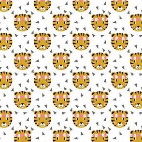 tiger flower crown fabric small scale mini print