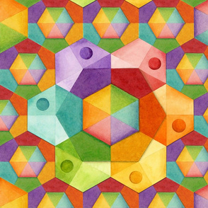 Dimensional Rainbow Hexagons