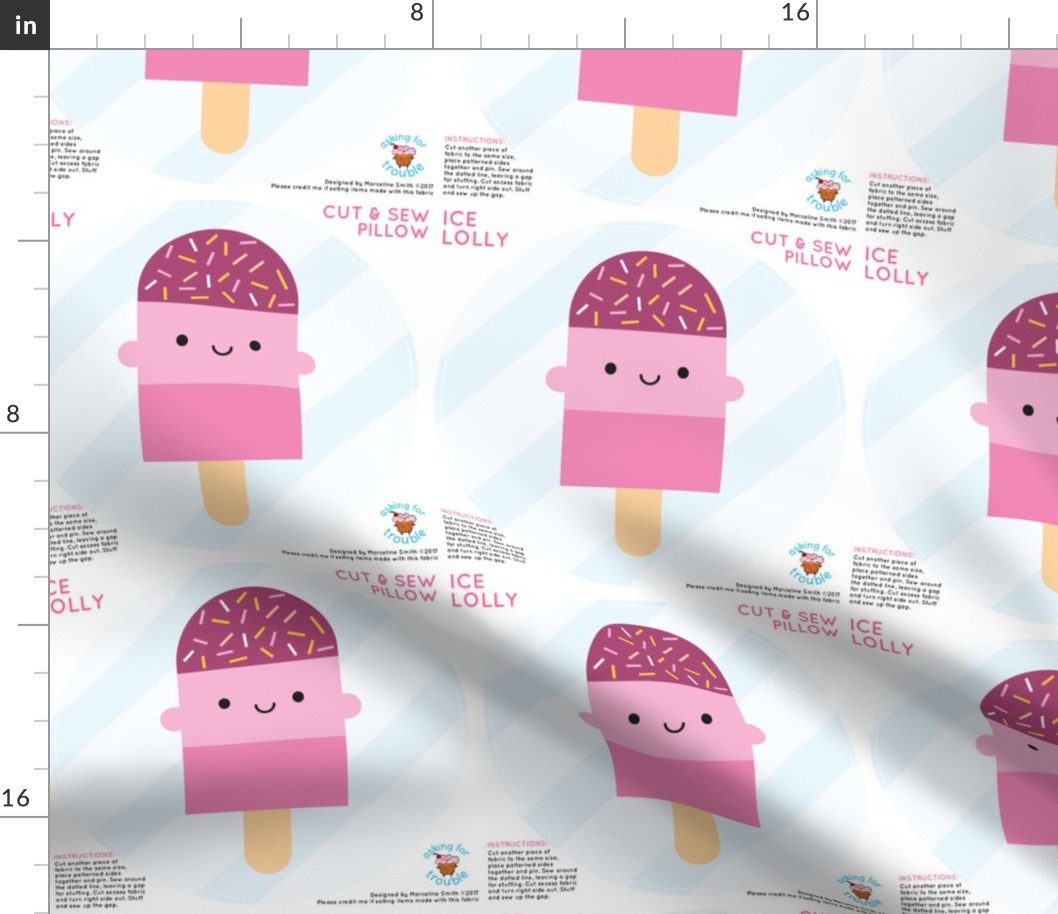 Kawaii Ice Lolly / Popsicle Mini Pillow