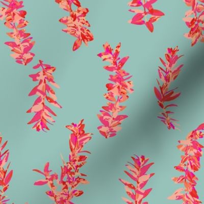 lei strands - pink aqua