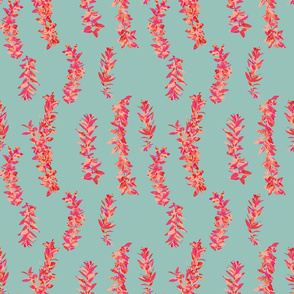 lei strands - pink aqua