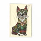 pixiebob kitten cream tea towel