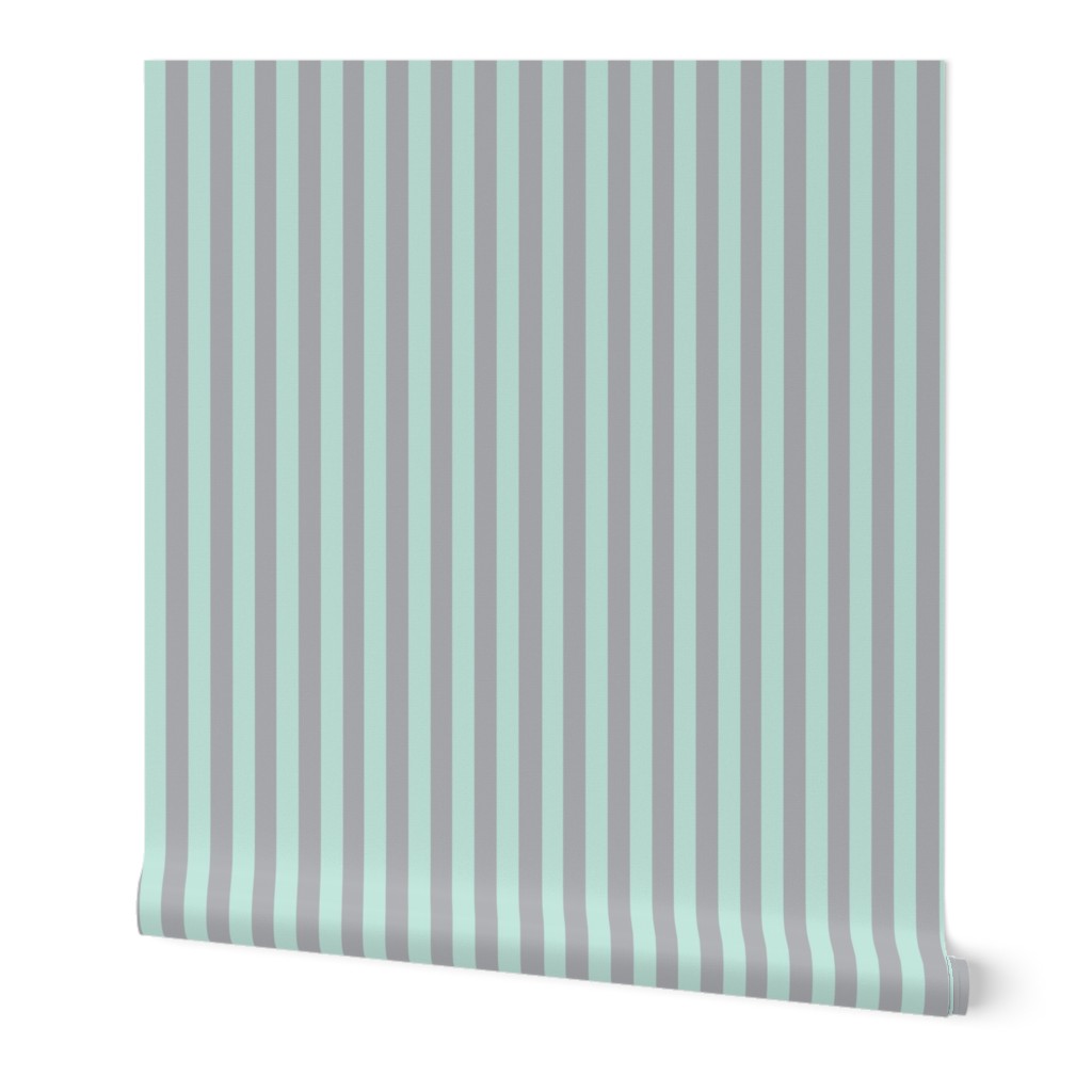 Mint Stripes over Gray