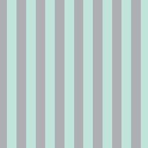 Mint Stripes over Gray