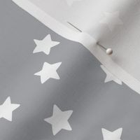 Twinkle White Stars on Gray