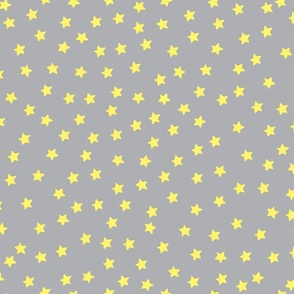 Twinkle Yellow Stars on Gray