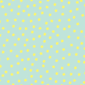 Twink Stars yellow on mint