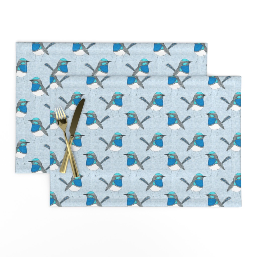 Bright Blue Wren Pattern