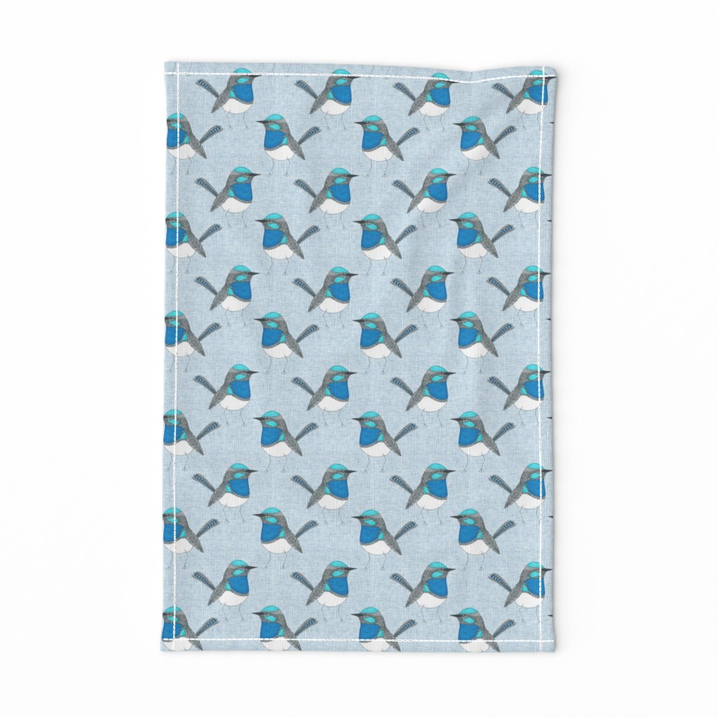 Bright Blue Wren Pattern