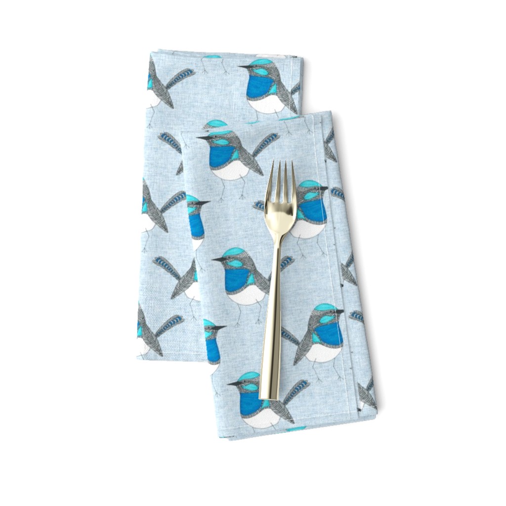 Bright Blue Wren Pattern