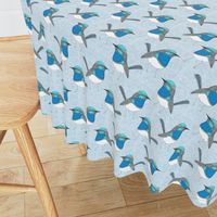 Bright Blue Wren Pattern