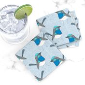 Bright Blue Wren Pattern