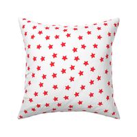 Over the Moon Red Stars on White