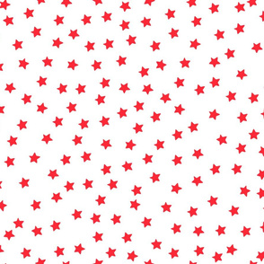 Over the Moon Red Stars on White