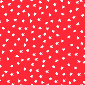 Over Moon White Stars on Red