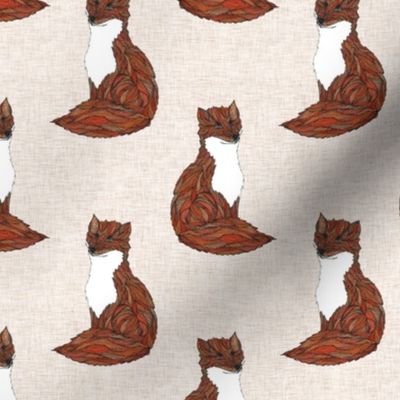   Illustrated Earthy Fox Animal Print Pattern