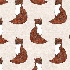   Illustrated Earthy Fox Animal Print Pattern