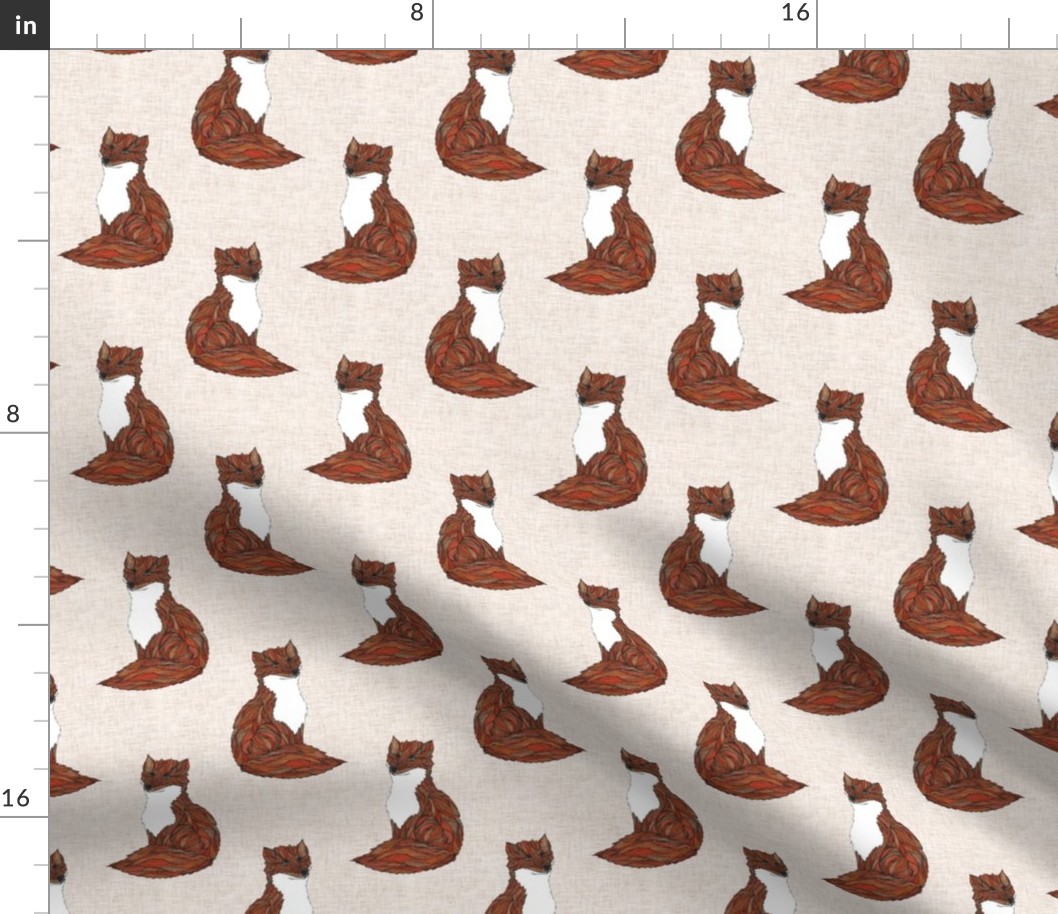   Illustrated Earthy Fox Animal Print Pattern