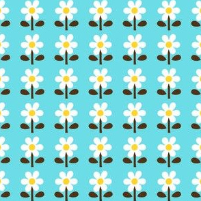 picnic　retro　flower_skyblue