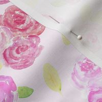 Pretty Pink Roses Floral Watercolor Pattern