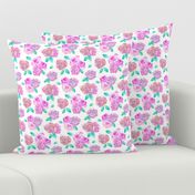 Pink and Purple Blush Roses Watercolor Pattern