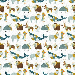 Pattern #72 - Arctic Animals with woolly scarves - SM 