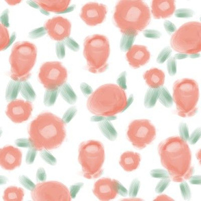 Rose floral pattern fabric peach