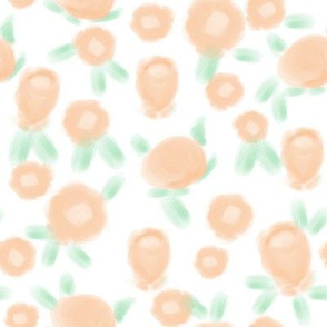 Rose floral pattern fabric white