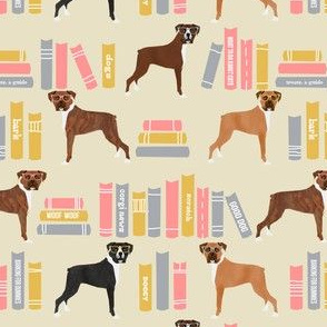 Boxer library books cute dog breed lite