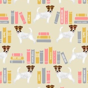 Jack Russell Terrier library books patternlite