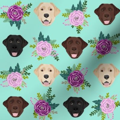 Labrador floral dog pattern bright