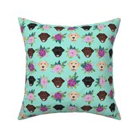 Labrador floral dog pattern bright