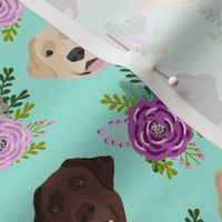 Labrador floral dog pattern bright