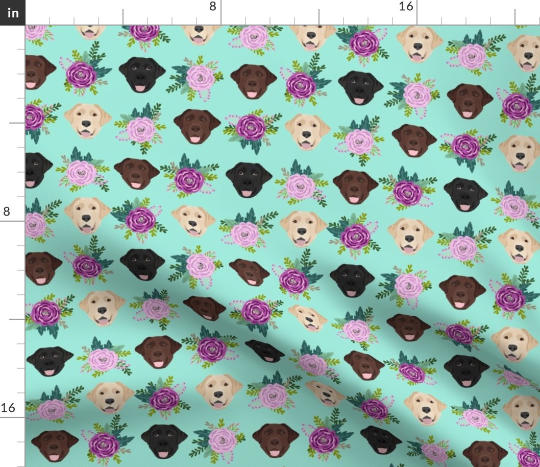 Labrador floral dog pattern bright