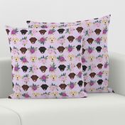 Labrador floral dog pattern purple