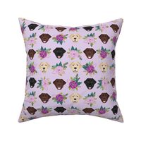 Labrador floral dog pattern purple