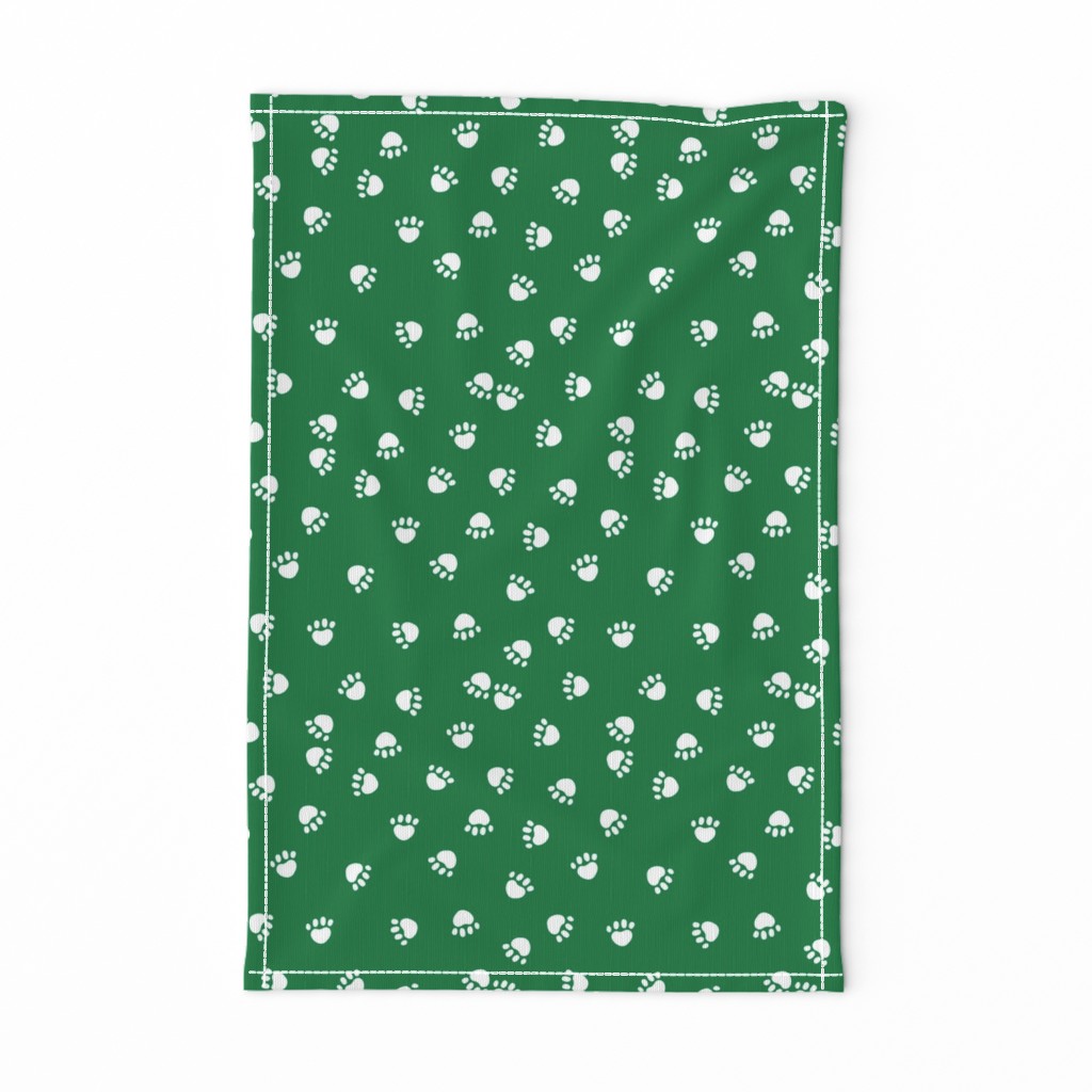 Paws christmas minimal pattern med green