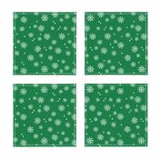 Snowflake christmas minimal pattern med green