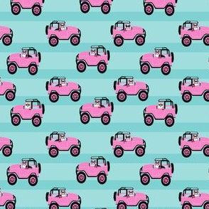 
tri corgi adventure fabric pink car and dog fabric cute corgi design - light blue