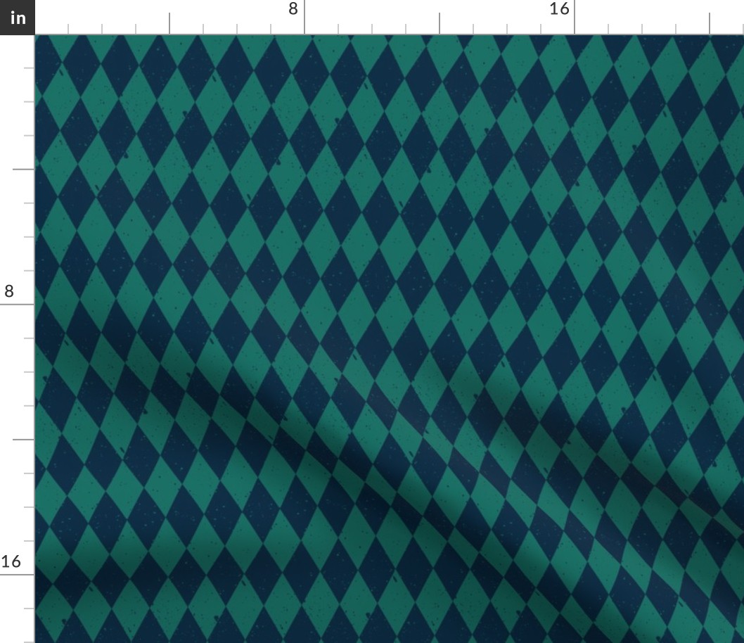 Gritty Harlequin (blue & green)