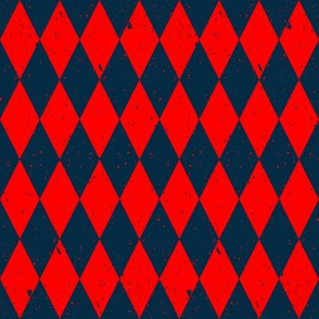 Gritty Harlequin (red & blue)