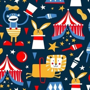 Circus Celebration - Navy Blue