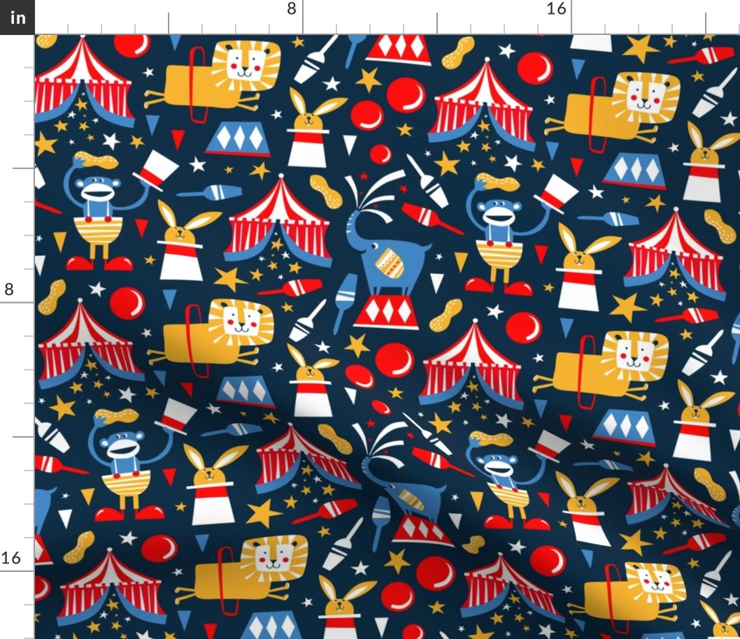 Circus Celebration - Navy Blue