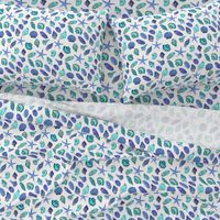 shells fabric // nautical summer shell design beach summer blue watercolor  fabric - blue turquoise