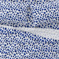 shells fabric // nautical summer shell design beach summer blue watercolor  fabric - cobalt blue