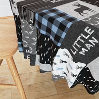 little man - baby blue and black (buck) quilt woodland -90