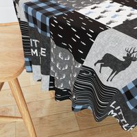 little man - baby blue and black (buck) quilt woodland