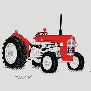 Red Vintage Tractor Large