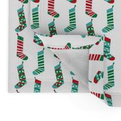 christmas stockings fabric xmas holiday red and green fabric - white